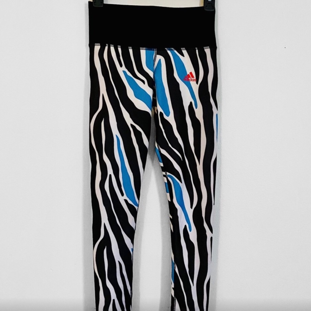 Adidas Climalite Techfit Zebra Striped Leggings Size XS